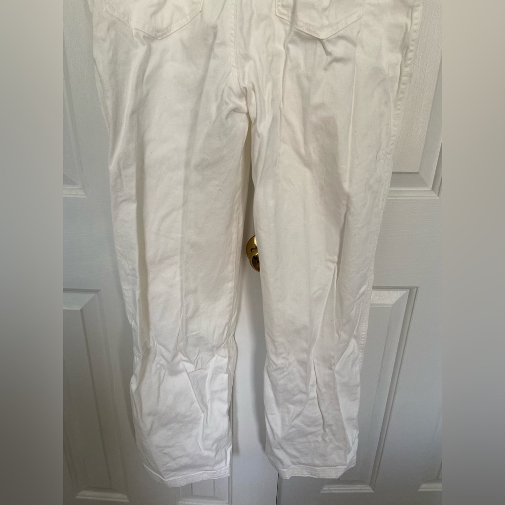Unbranded White Denim Overalls Unisex Medium - Picture 6 of 8